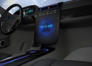 Vehicle Console Monitor Showing Screen Shot Of Computer System