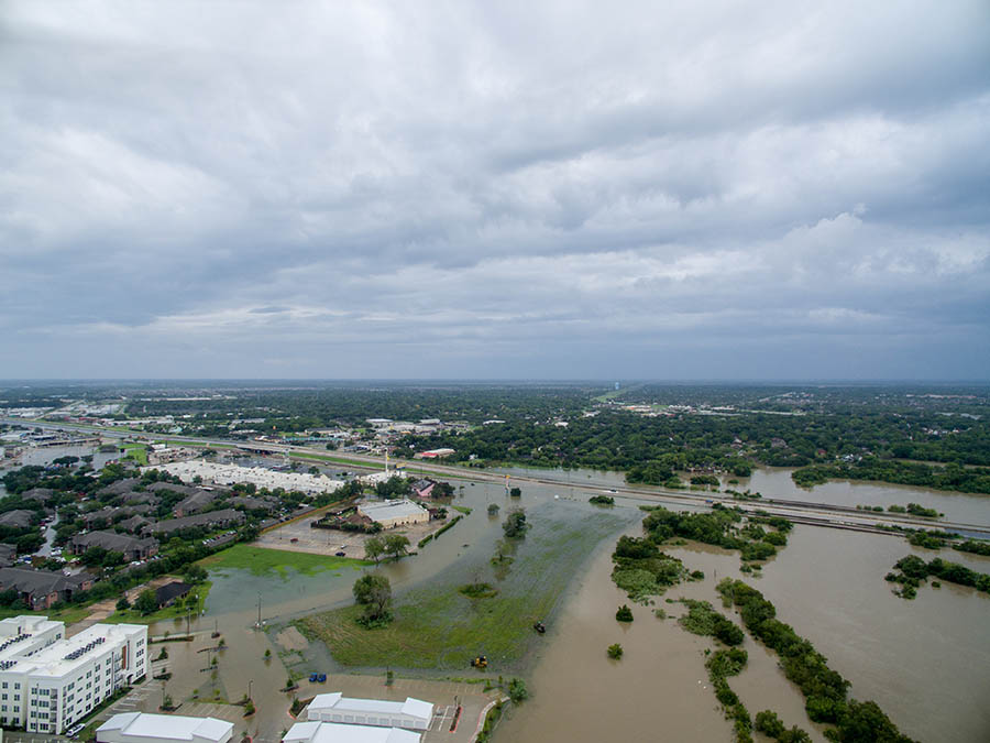 Flooding in Texas League city after hurricane.