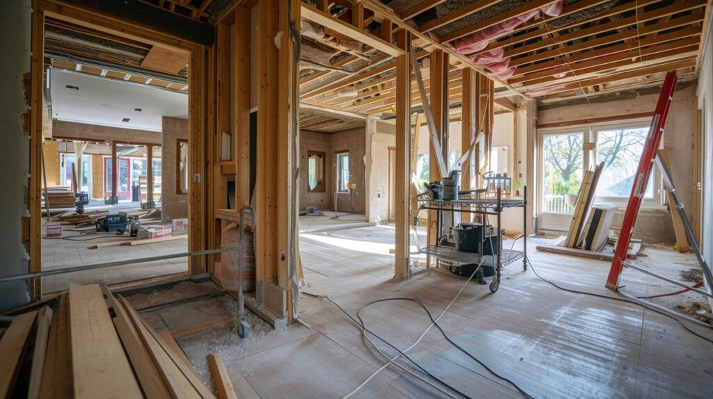In the midst of a wholehome renovation a general contractor is in constant communication with all subcontractors ensuring that each part of the project is being completed